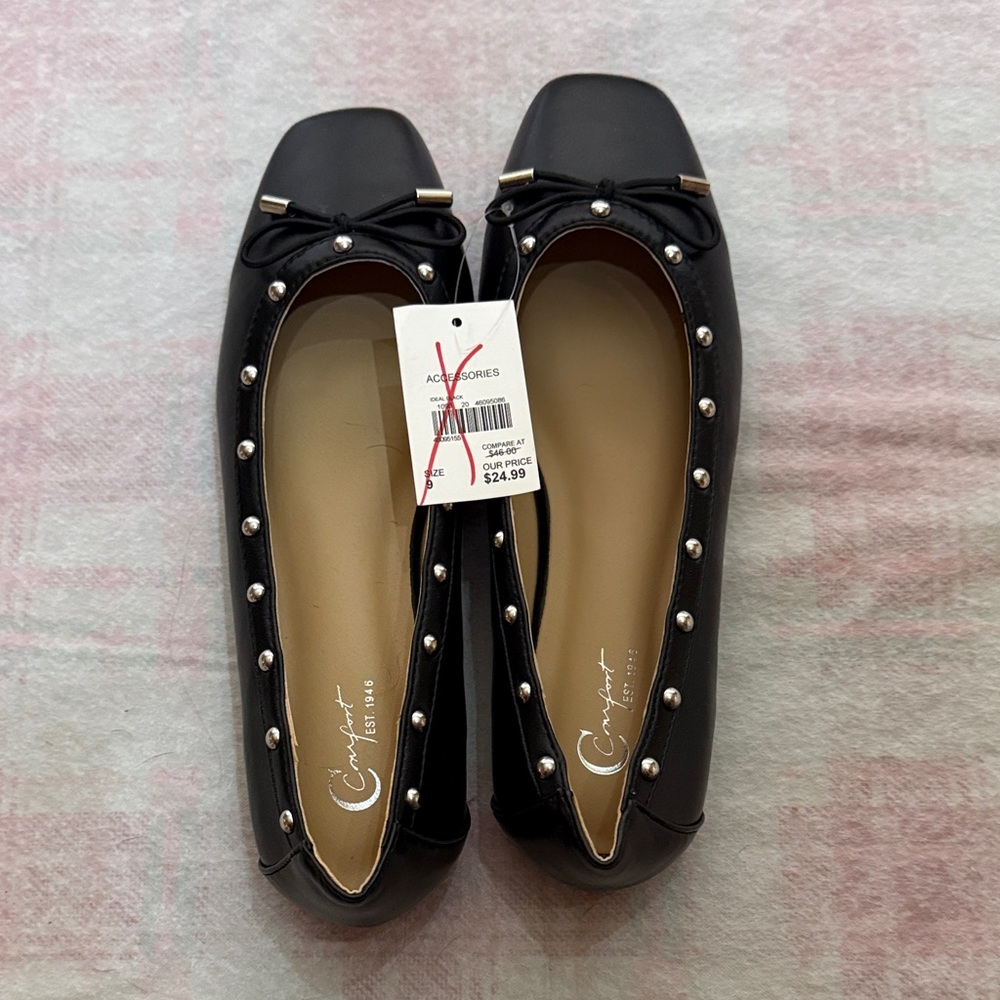 Cato Black Loafers with Studded Details